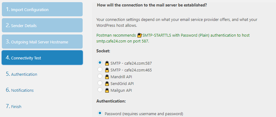 Post SMTP 셋업